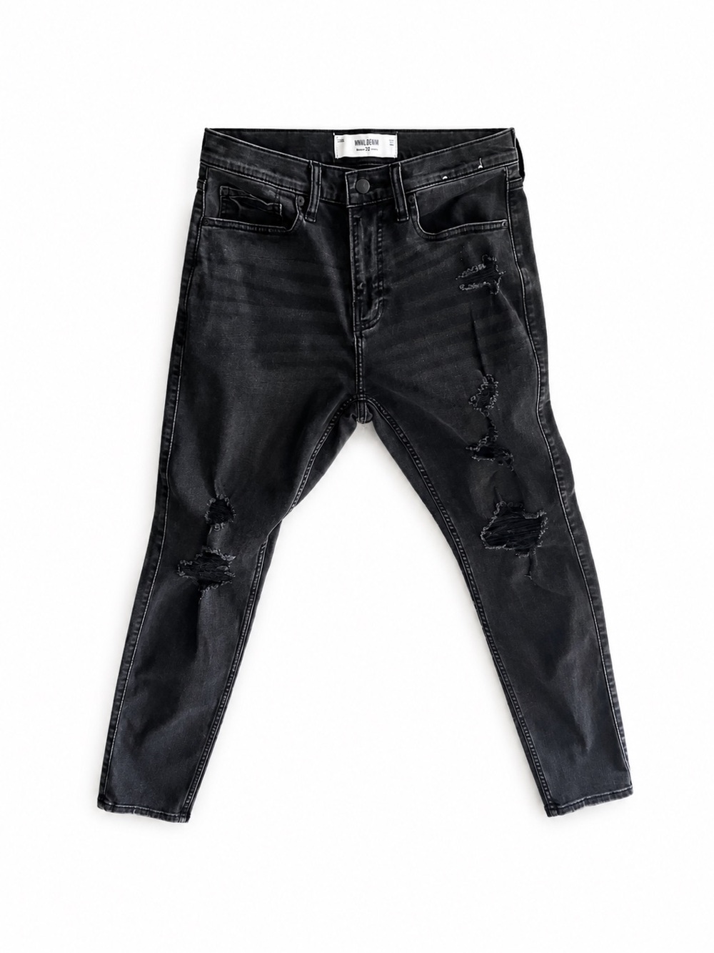 Hollister Men's Black Ripped Skinny Jeans